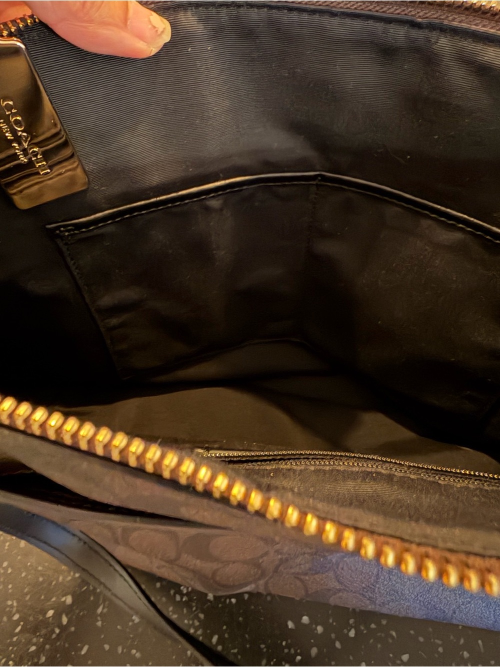 Classic Brown Black Tote Bag Gold Hardware Like New $298 - Picture 9 of 12